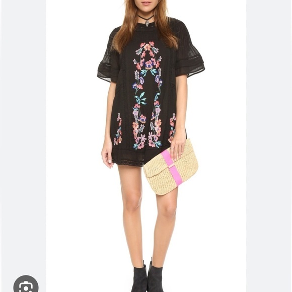 Free People Perfectly Victorian Black Embroidered Dress - Picture 9 of 16